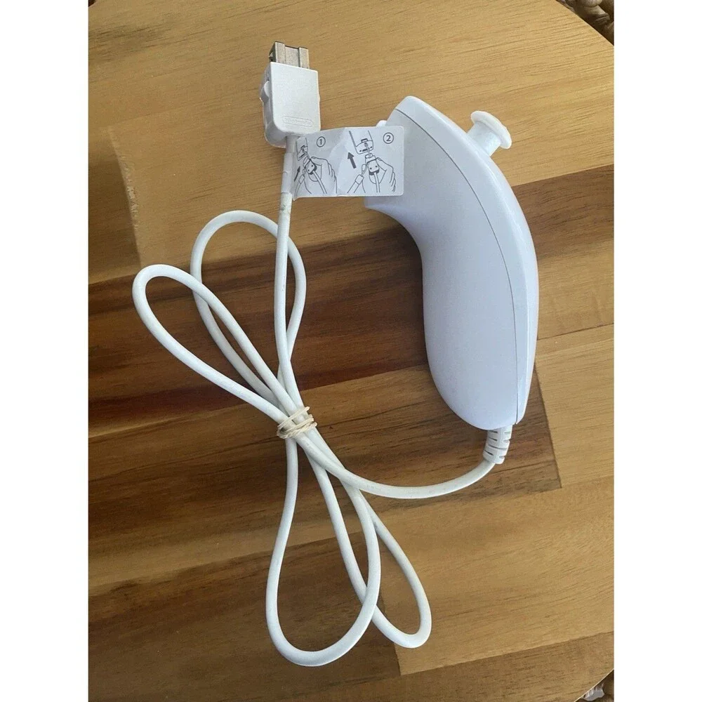 Wii Nunchuck White For Nintendo Video Game Controller Remote OEM - TESTED